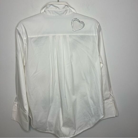 Alice + Olivia Finley Heart Embellished Button Down S - Picture 7 of 8